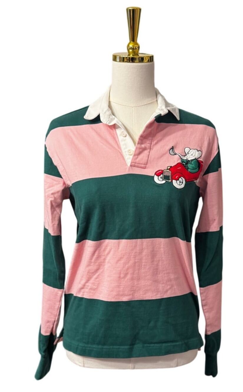 Rowing Blazers Striped Rugby Shirt with Babar Elephant Embroidery Size XS